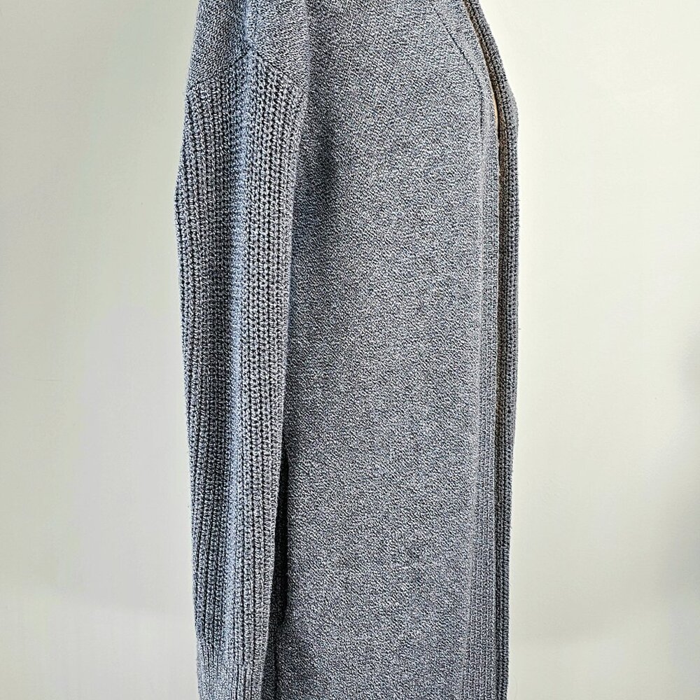 Banana Republic Wolf Intarsia Longline Cardigan Gray Open Front Duster Sweater - Picture 6 of 15